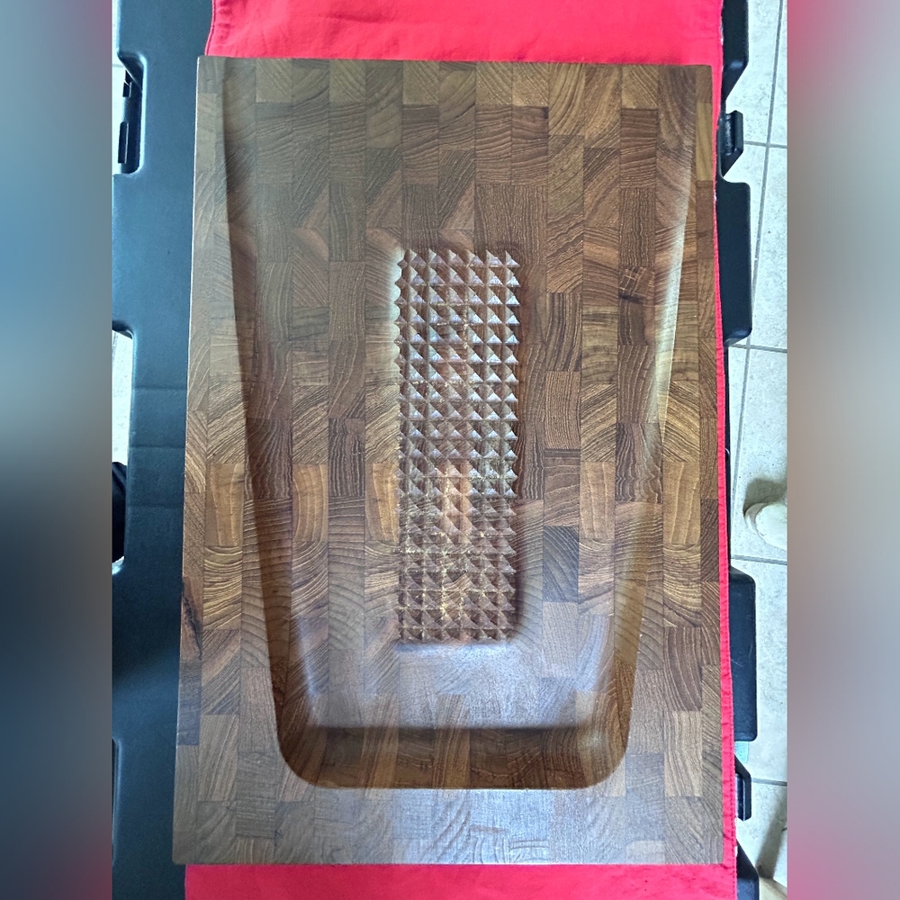 Vintage MCM Digsmed Denmark Large Teak Carving Serving Board Dated 1960s